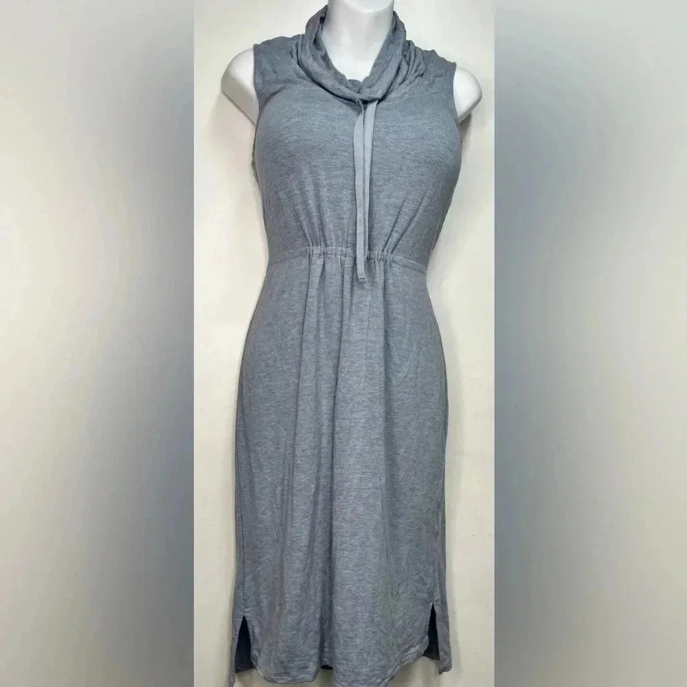 SIMPLY VERA Light Blue Sleeveless Soft Cowl Neck Midi Woman Dress